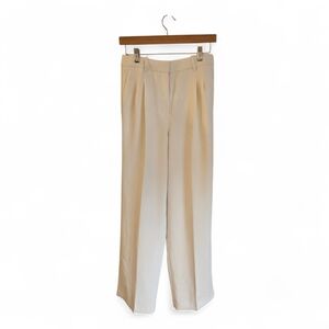 Aritzia the Effortless Pant Crepette Wide Leg Trousers Light Cream 6P